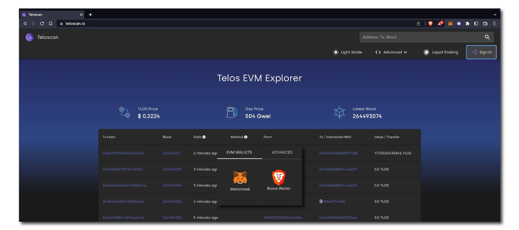 evm wallet setup